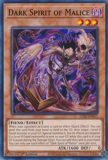 Dark Spirit of Malice Legendary Duelists: Season 3 Yu-Gi-Oh! card