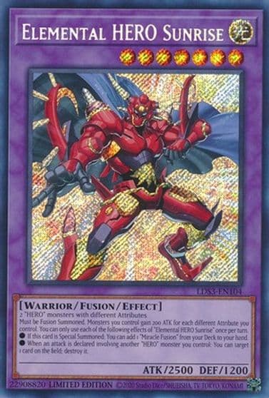Elemental HERO Sunrise Legendary Duelists: Season 3 Yu-Gi-Oh! card