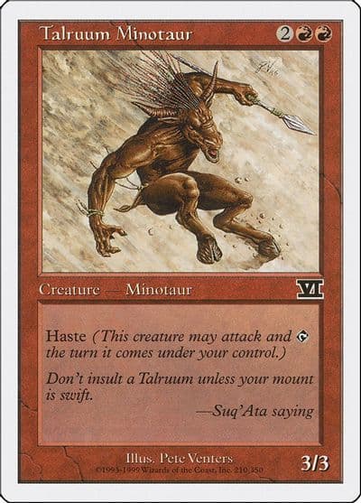 Talruum Minotaur Classic Sixth Edition Magic card