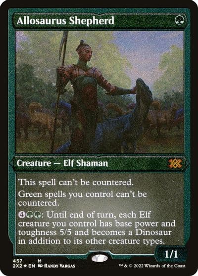 Allosaurus Shepherd Foil Etched Double Masters 2022 Magic card