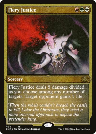 Fiery Justice Foil Etched Double Masters 2022 Magic card
