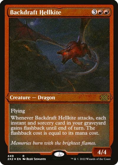 Backdraft Hellkite Foil Etched Double Masters 2022 Magic card