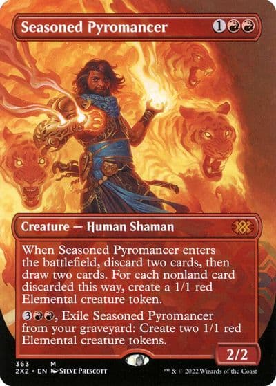 Seasoned Pyromancer Borderless Double Masters 2022 Magic card