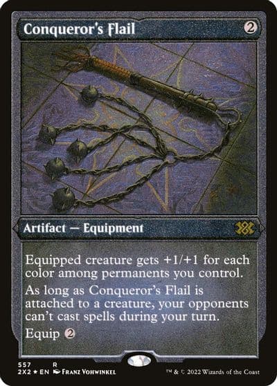 Conquerors Flail Foil Etched Double Masters 2022 Magic card