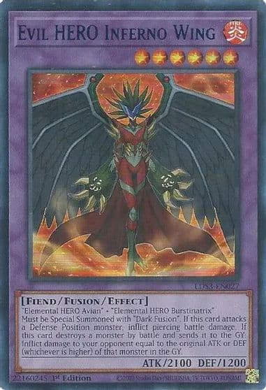 Evil HERO Inferno Wing Blue Legendary Duelists: Season 3 Yu-Gi-Oh! card