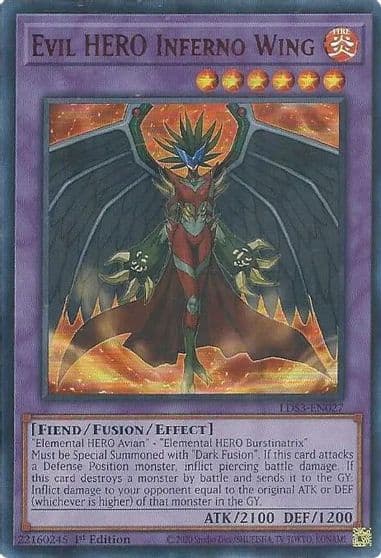 Evil HERO Inferno Wing Red Legendary Duelists: Season 3 Yu-Gi-Oh! card