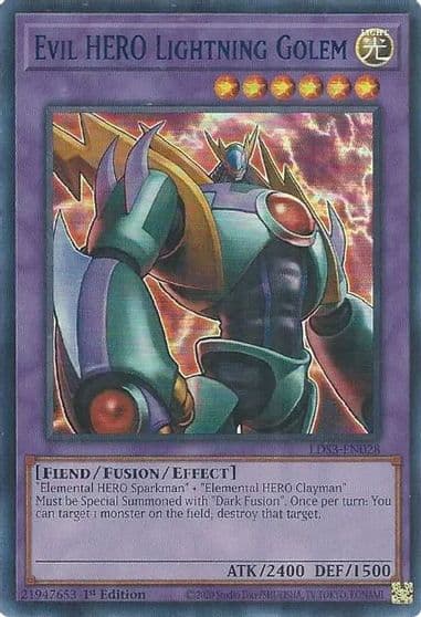 Evil HERO Lightning Golem Blue Legendary Duelists: Season 3 Yu-Gi-Oh! card