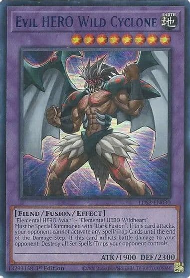 Evil HERO Wild Cyclone Blue Legendary Duelists: Season 3 Yu-Gi-Oh! card