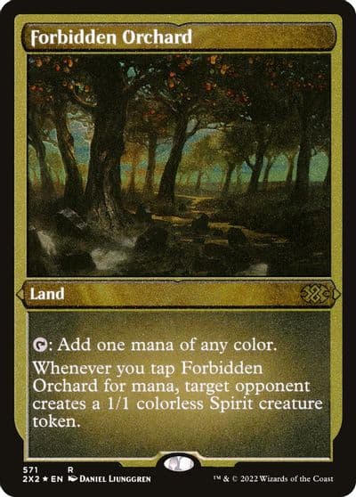Forbidden Orchard Foil Etched Double Masters 2022 Magic card