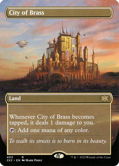 City of Brass Borderless Double Masters 2022 Magic card