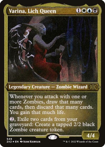 Varina Lich Queen Foil Etched Double Masters 2022 Magic card