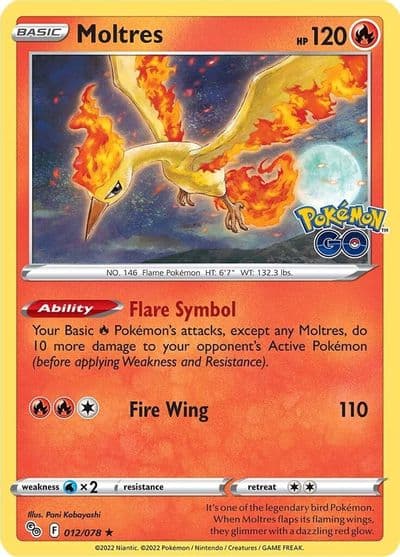 Moltres Pokemon GO Pokemon card