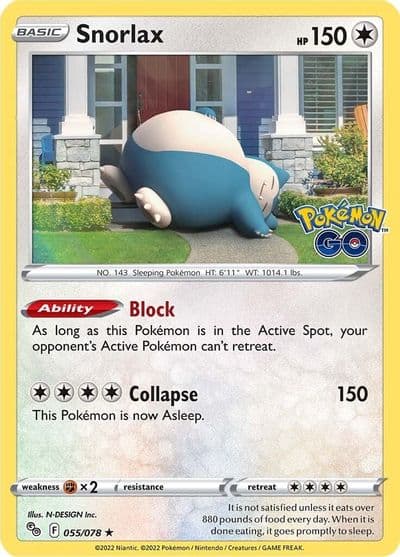Snorlax Pokemon GO Pokemon card