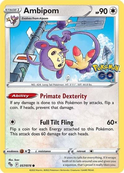 Ambipom Pokemon GO Pokemon card