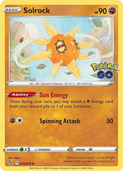Solrock Pokemon GO Pokemon card