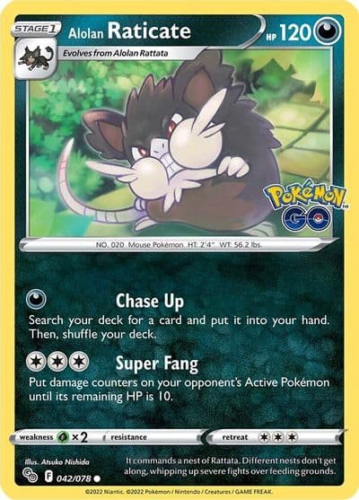 Alolan Raticate Pokemon GO Pokemon card