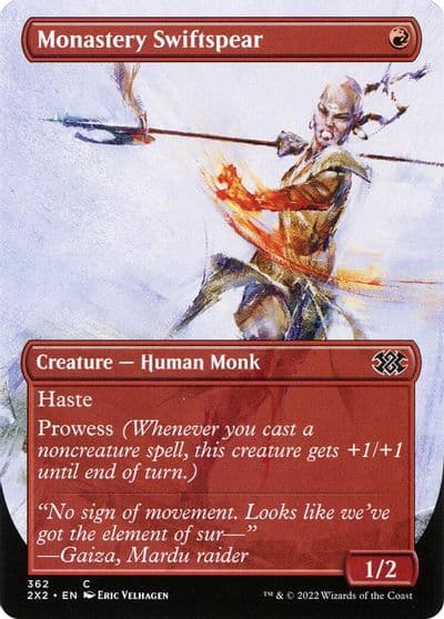 Monastery Swiftspear Borderless Double Masters 2022 Magic card