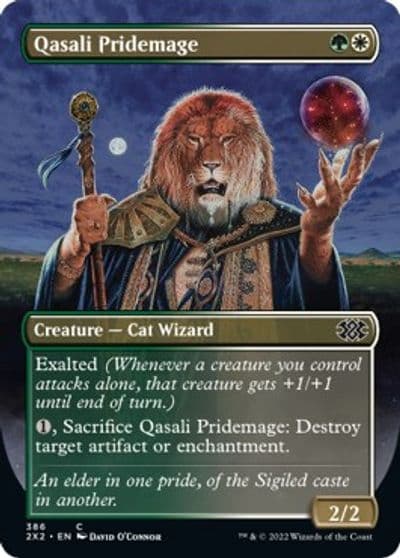 Qasali Pridemage Borderless Double Masters 2022 Magic card