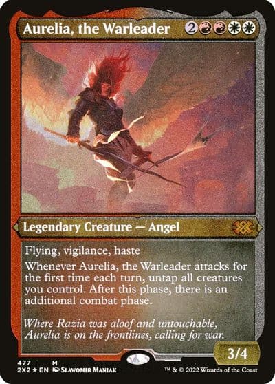 Aurelia the Warleader Foil Etched Double Masters 2022 Magic card
