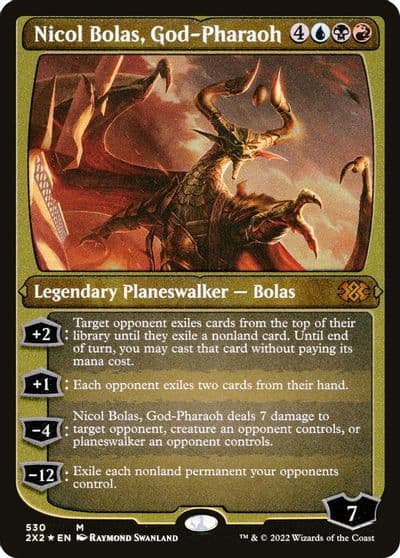 Nicol Bolas God Pharaoh Foil Etched Double Masters 2022 Magic card