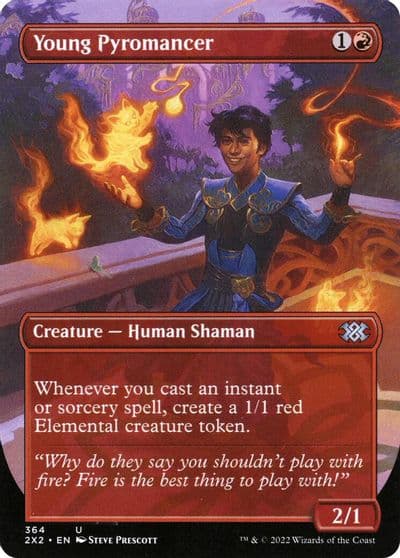 Young Pyromancer Borderless Double Masters 2022 Magic card