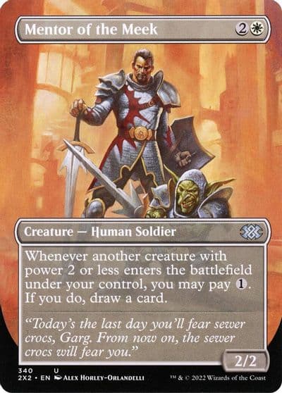 Mentor of the Meek Borderless Double Masters 2022 Magic card
