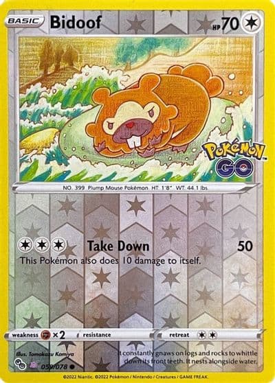 Bidoof (Peelable Ditto) Pokemon GO Pokemon card