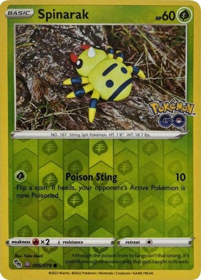 Spinarak (Peelable Ditto) Pokemon GO Pokemon card
