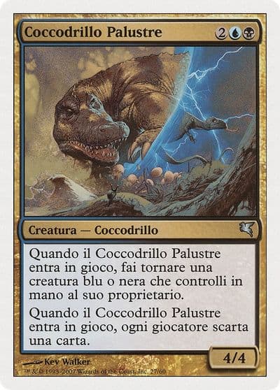 Marsh Crocodile Italian Coccodrillo Palustre Magic Encyclopedia 2005 (Salvat/Hachette) Magic card