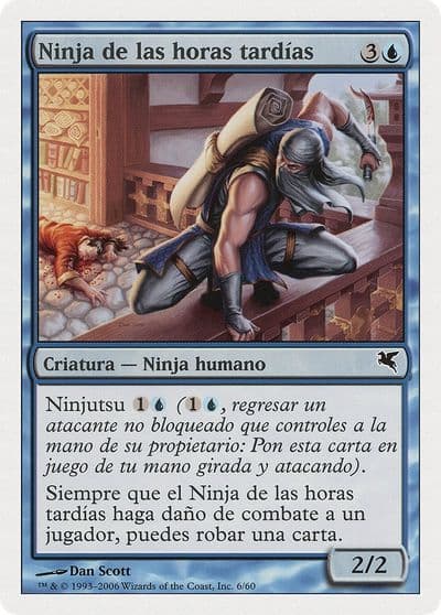 Ninja of the Deep Hours Spanish Ninja de las horas tardias Magic Encyclopedia 2005 (Salvat/Hachette) Magic card