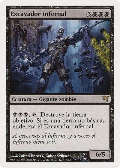 Helldozer Spanish Excavador infernal Magic Encyclopedia 2005 (Salvat/Hachette) Magic card