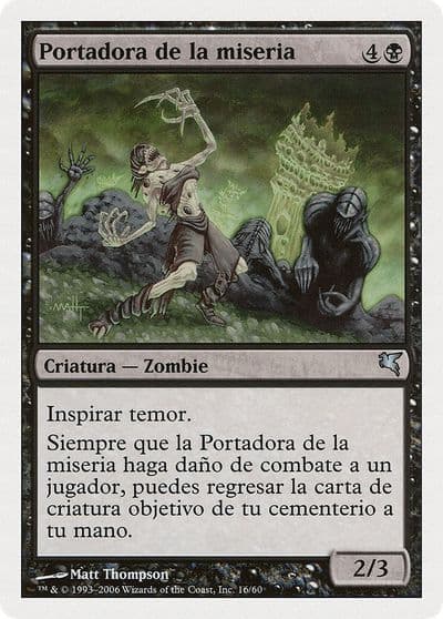 Woebearer Spanish Portadora de la miseria Magic Encyclopedia 2005 (Salvat/Hachette) Magic card