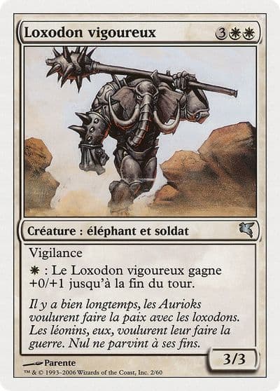 Loxodon Stalwart French Loxodon vigoureux Magic Encyclopedia 2005 (Salvat/Hachette) Magic card