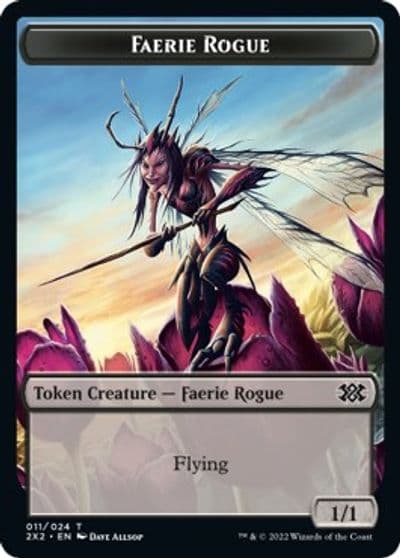 Faerie Rogue Angel Double Sided Token Double Masters 2022 Magic card