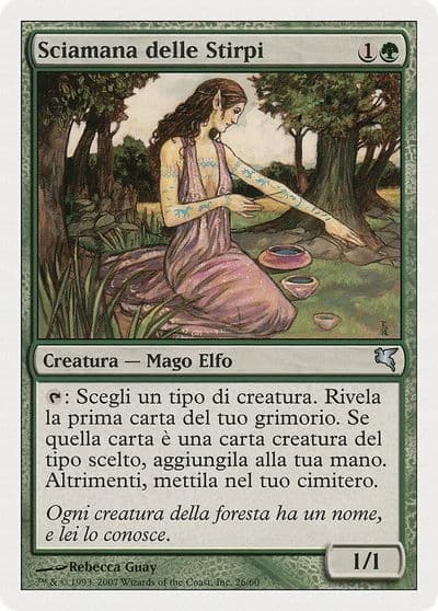 Bloodline Shaman Italian Sciamana delle Stirpi Magic Encyclopedia 2005 (Salvat/Hachette) Magic card