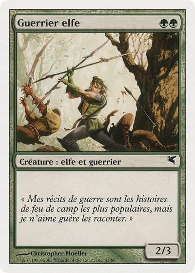 Elvish Warrior French Guerrier elfe Magic Encyclopedia 2005 (Salvat/Hachette) Magic card