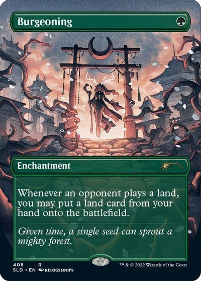 Burgeoning Borderless Secret Lair Drop Series Magic card