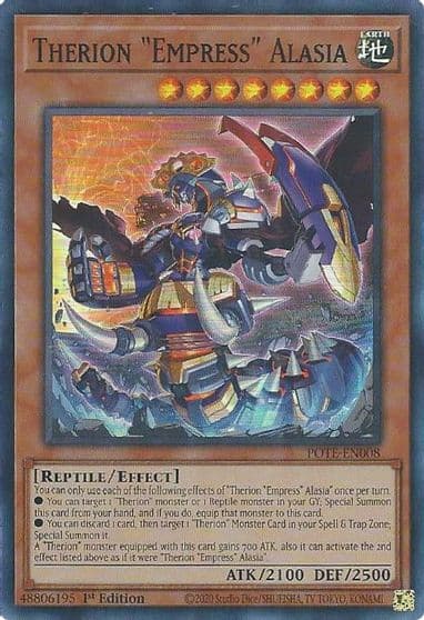 Therion Empress Alasia Power of the Elements Yu-Gi-Oh! card