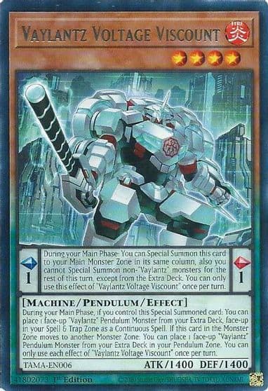 Vaylantz Voltage Viscount Tactical Masters Yu-Gi-Oh! card