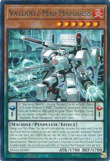 Vaylantz Mad Marquess Tactical Masters Yu-Gi-Oh! card
