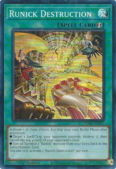 Runick Destruction Tactical Masters Yu-Gi-Oh! card