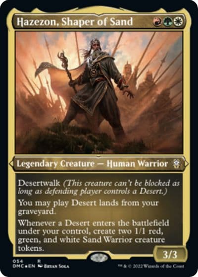 Hazezon Shaper of Sand Foil Etched Commander: Dominaria United Magic card
