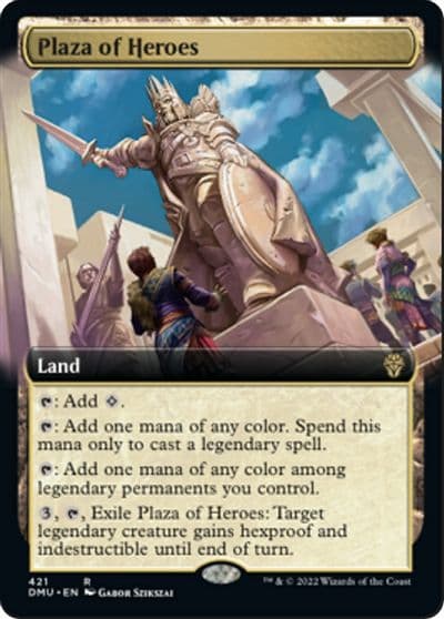 Plaza of Heroes Extended Art Dominaria United Magic card
