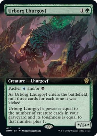 Urborg Lhurgoyf Extended Art Dominaria United Magic card