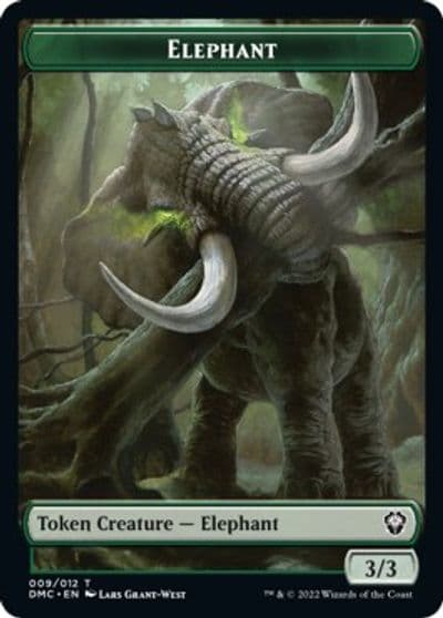 Elephant Treasure Double Sided Token Commander: Dominaria United Magic card