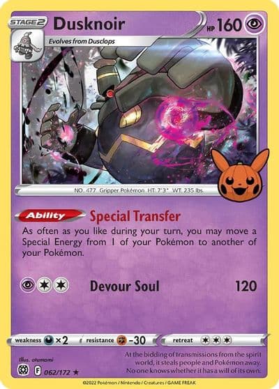 Dusknoir Trick or Trade BOOster Bundle Pokemon card
