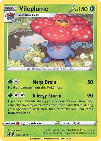 Vileplume SWSH11: Lost Origin Pokemon card