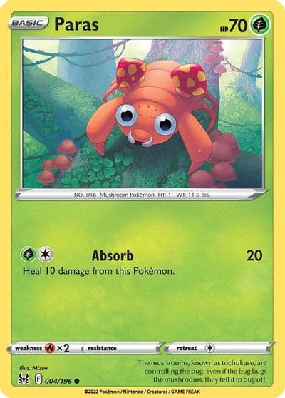 Paras SWSH11: Lost Origin Pokemon card