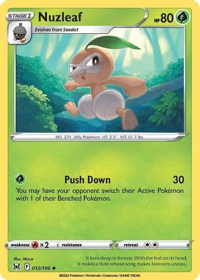 Nuzleaf SWSH11: Lost Origin Pokemon card