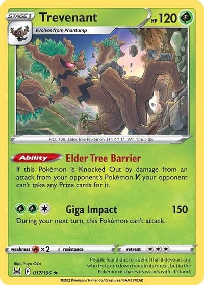Trevenant SWSH11: Lost Origin Pokemon card